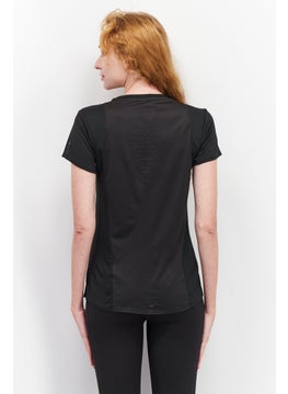 Adidas Women Sportswear Fit Short Sleeve Running T-Shirts, Black  - Image 2