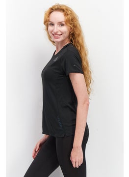 Adidas Women Sportswear Fit Short Sleeve Running T-Shirts, Black  - Image 4