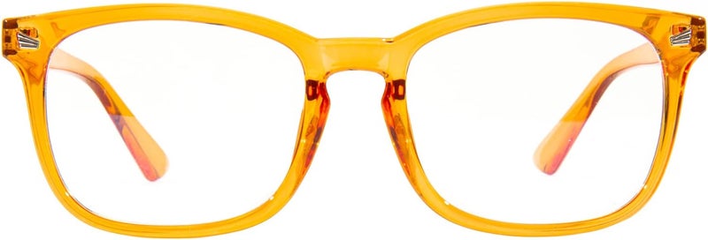 MAXJULI Blue Light Blocking Glasses,Computer Reading/Gaming/TV/Phones Glasses for Women Men(Gloss Orange) - Image 1