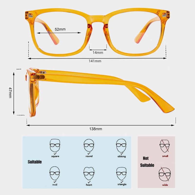 MAXJULI Blue Light Blocking Glasses,Computer Reading/Gaming/TV/Phones Glasses for Women Men(Gloss Orange) - Image 3