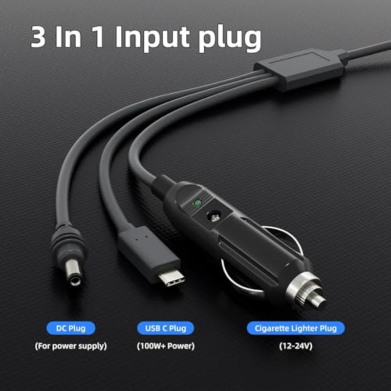كابل بديل 3 في 1 لـ Starlink Mini USB-C، قابس DC ولاعة سجائر 12-24 فولت، كابل إمداد طاقة بطول 16.4 قدم مع حشية مقاومة للماء، متوافق مع ملحقات Starlink Mini للمركبات الترفيهية والتخييم والشاحنات - Image 4