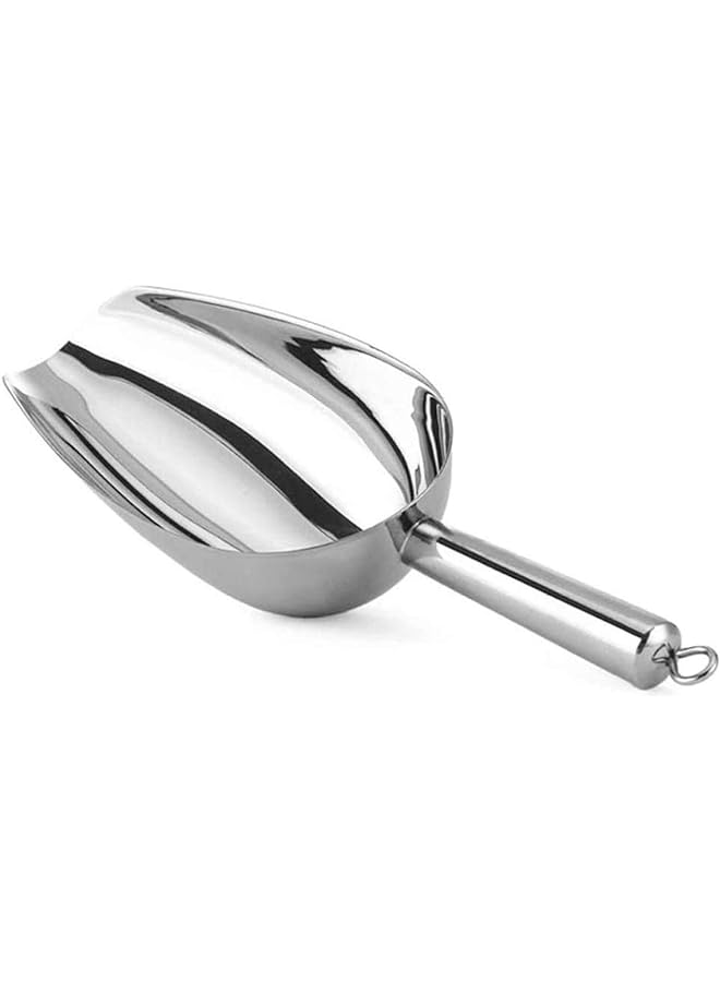 Starthi Ice Scoop Stainless Steel Ice Scoop For Freezer Popcorn Scoop Ice Machine Maker Candy Scoop Flour Spoon Shovel Ice Cream Scoop Kitchen Scoop For Kitchen Bar Wedding Party Sliver - Image 1