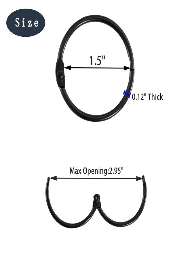 kulusion 36pcs Shower Curtain Rings, Rust-Resistant Metal Round Shower Hooks for Bathroom Rod Curtains, Changing Room, Windows, Home Decoration, Movable Clasp (Black) - Image 2