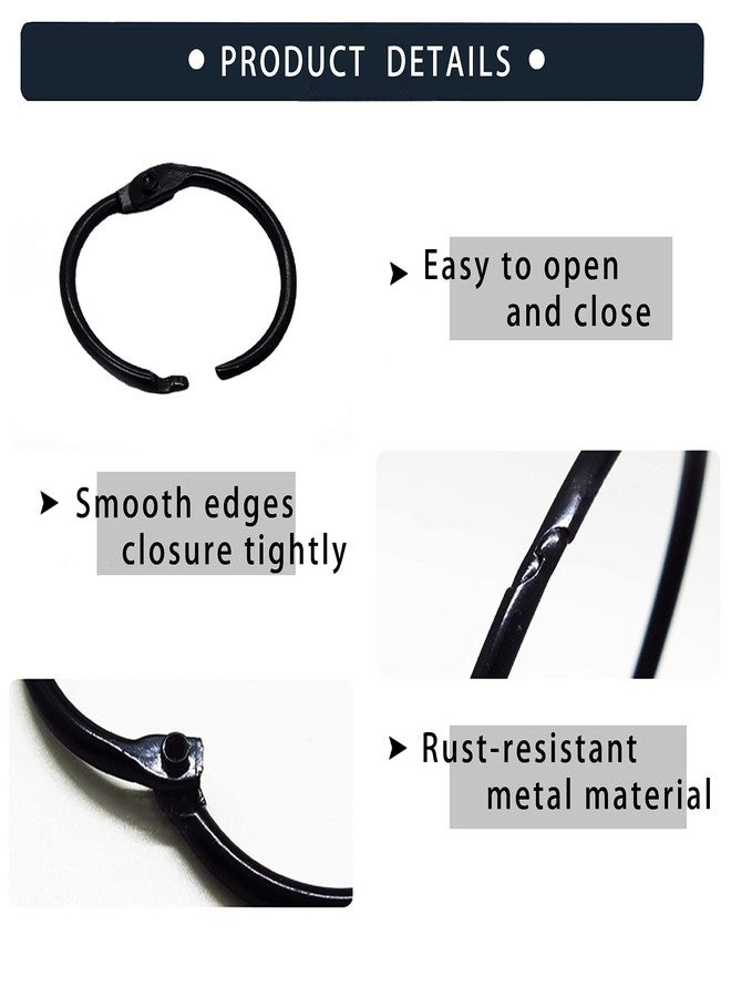 kulusion 36pcs Shower Curtain Rings, Rust-Resistant Metal Round Shower Hooks for Bathroom Rod Curtains, Changing Room, Windows, Home Decoration, Movable Clasp (Black) - Image 3
