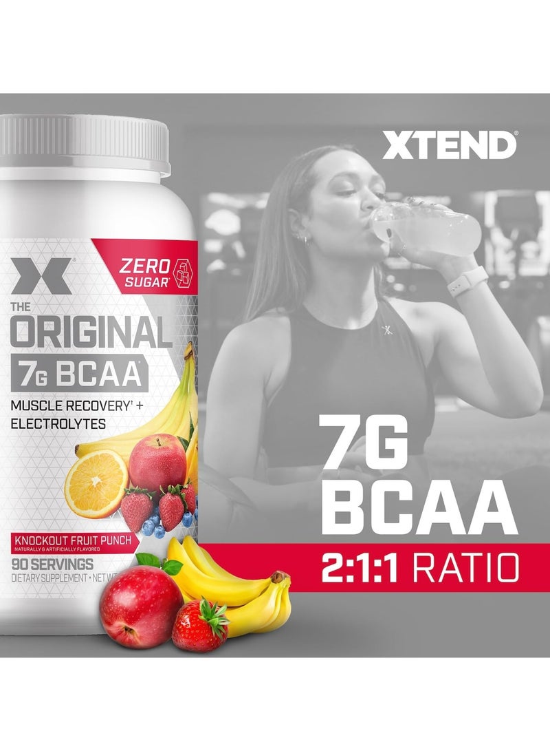 XTEND Original BCAA Powder Zero Sugar With Electrolytes for Hydration & Muscle Repair, Post-Workout Supplement, Knockout Fruit Punch Flavor - 90 Servings - Image 2