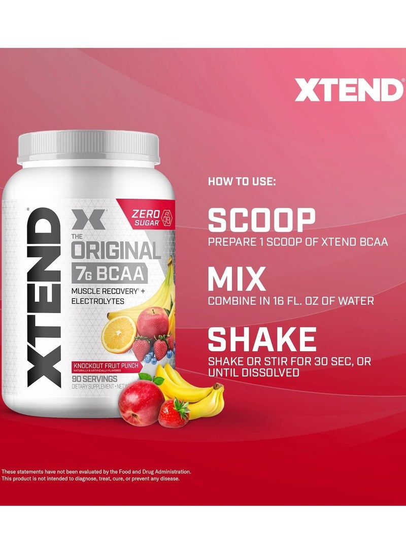XTEND Original BCAA Powder Zero Sugar With Electrolytes for Hydration & Muscle Repair, Post-Workout Supplement, Knockout Fruit Punch Flavor - 90 Servings - Image 3