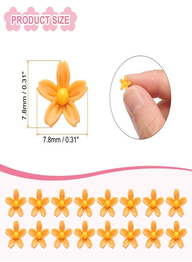 CoCud Mini Resin Flower, 0.31" Diameter, Miniature Tiny Flowers Dollhouse Yellow - (Applications: for Fairy Garden Decorations Party Favors Micro Landscaping Nail Art) 50-Pieces - Image 2
