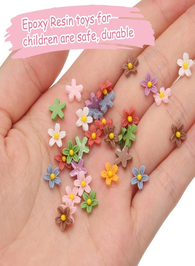 CoCud Mini Resin Flower, 0.31" Diameter, Miniature Tiny Flowers Dollhouse Yellow - (Applications: for Fairy Garden Decorations Party Favors Micro Landscaping Nail Art) 50-Pieces - Image 4