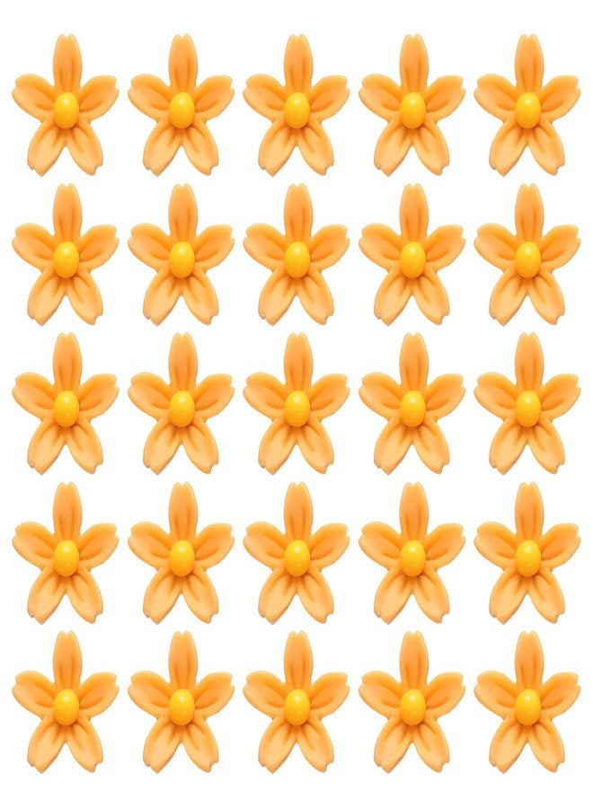 CoCud Mini Resin Flower, 0.31" Diameter, Miniature Tiny Flowers Dollhouse Yellow - (Applications: for Fairy Garden Decorations Party Favors Micro Landscaping Nail Art) 50-Pieces - Image 1