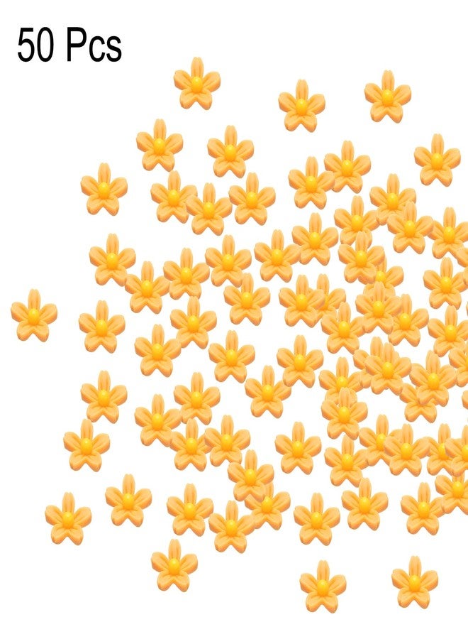 CoCud Mini Resin Flower, 0.31" Diameter, Miniature Tiny Flowers Dollhouse Yellow - (Applications: for Fairy Garden Decorations Party Favors Micro Landscaping Nail Art) 50-Pieces - Image 3