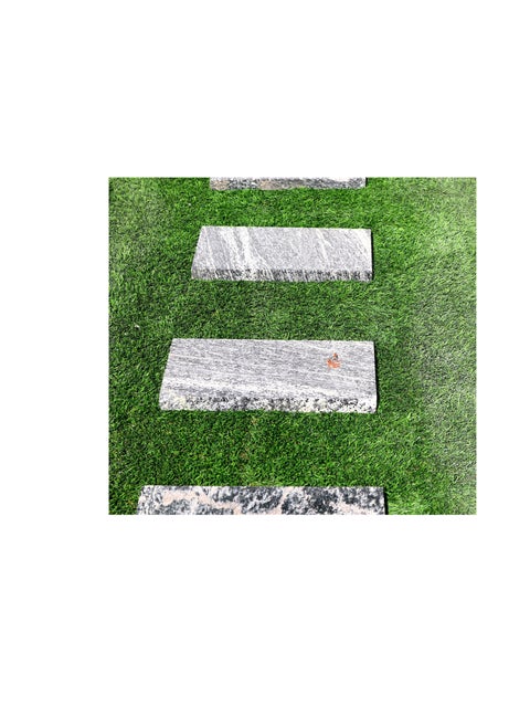 Garden stepping stones Anti-slip Rectangular 20x40cm Gray set of  3 stones