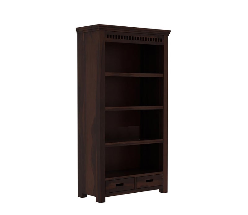 CRAFT D ARTS Solid sheesham Wood Book Shelf with Racks Storage| Library Bookshelf | Wooden Book Cabinet Office & Home Living Room| Bookcases Furniture (Walnut A) - Image 5