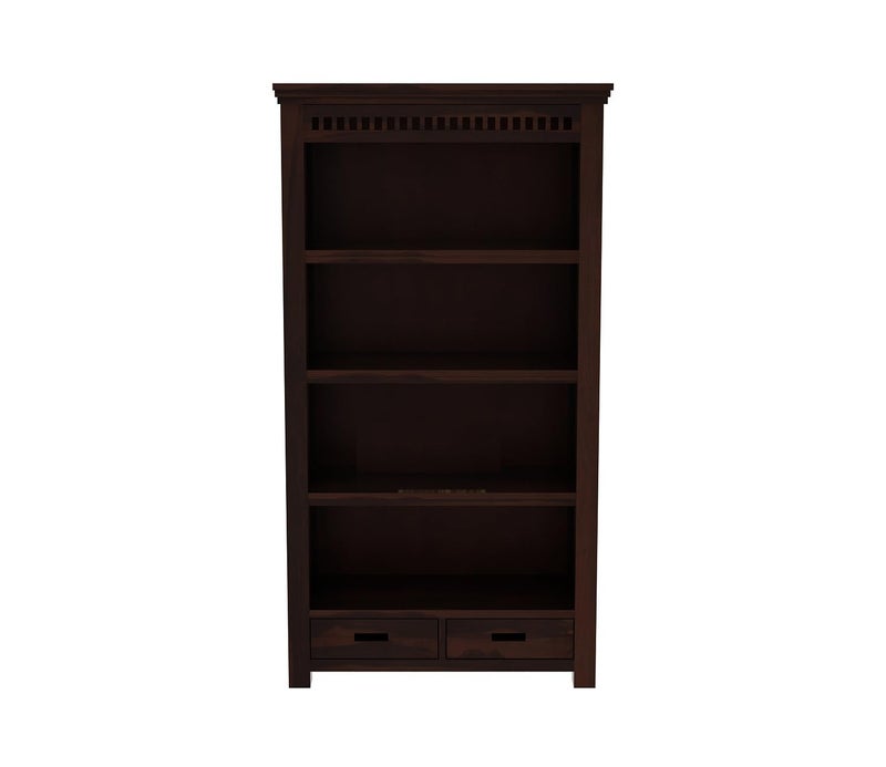 CRAFT D ARTS Solid sheesham Wood Book Shelf with Racks Storage| Library Bookshelf | Wooden Book Cabinet Office & Home Living Room| Bookcases Furniture (Walnut A) - Image 4