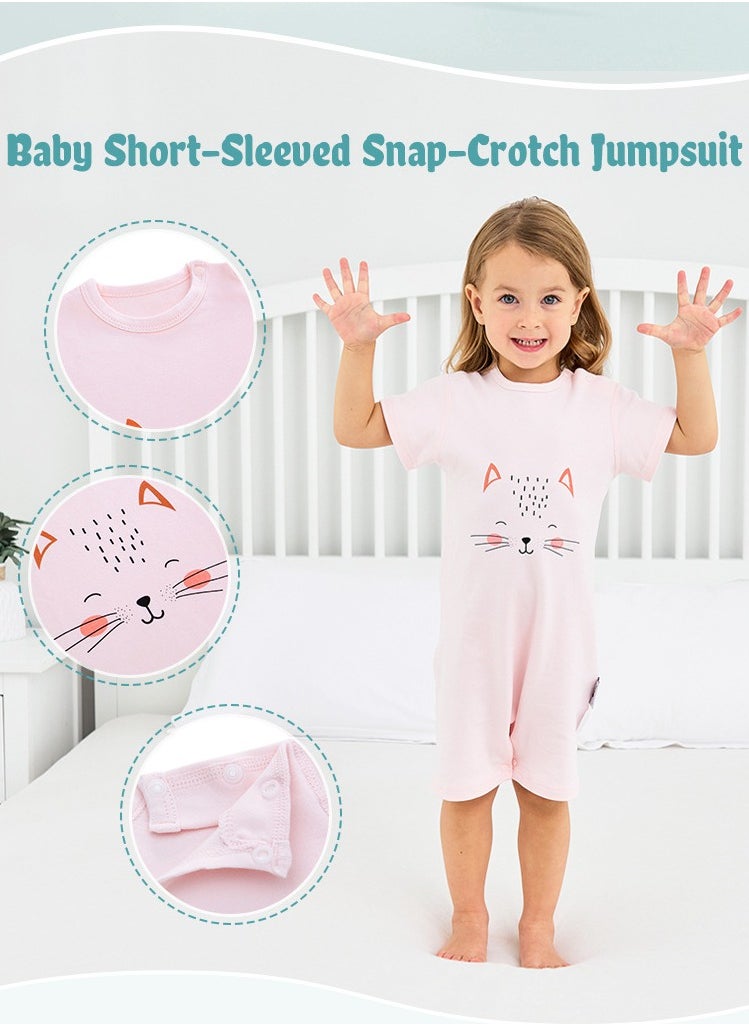 Miracle Baby - Newborn Baby Romper Short Sleeve Bodysuit Cute Printed Breathable Boys and Girls onesies baby clothes - Image 1
