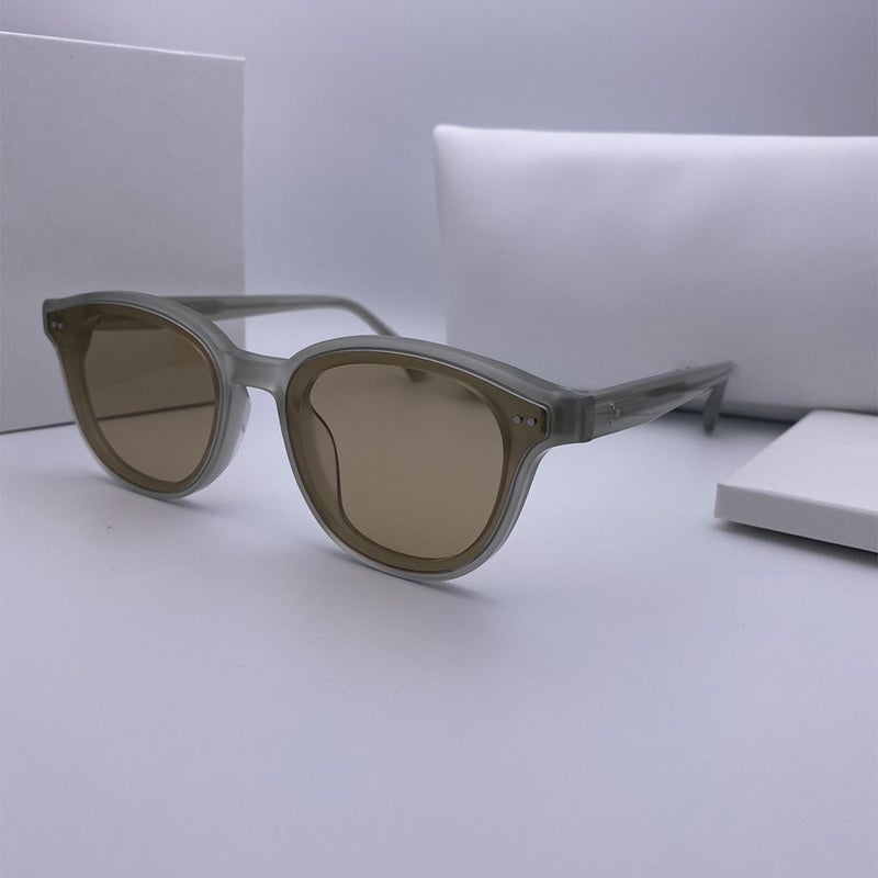 Generic 2024 GM Classic Round Frame Jade Lightweight Sunglasses UV Protection Khaki