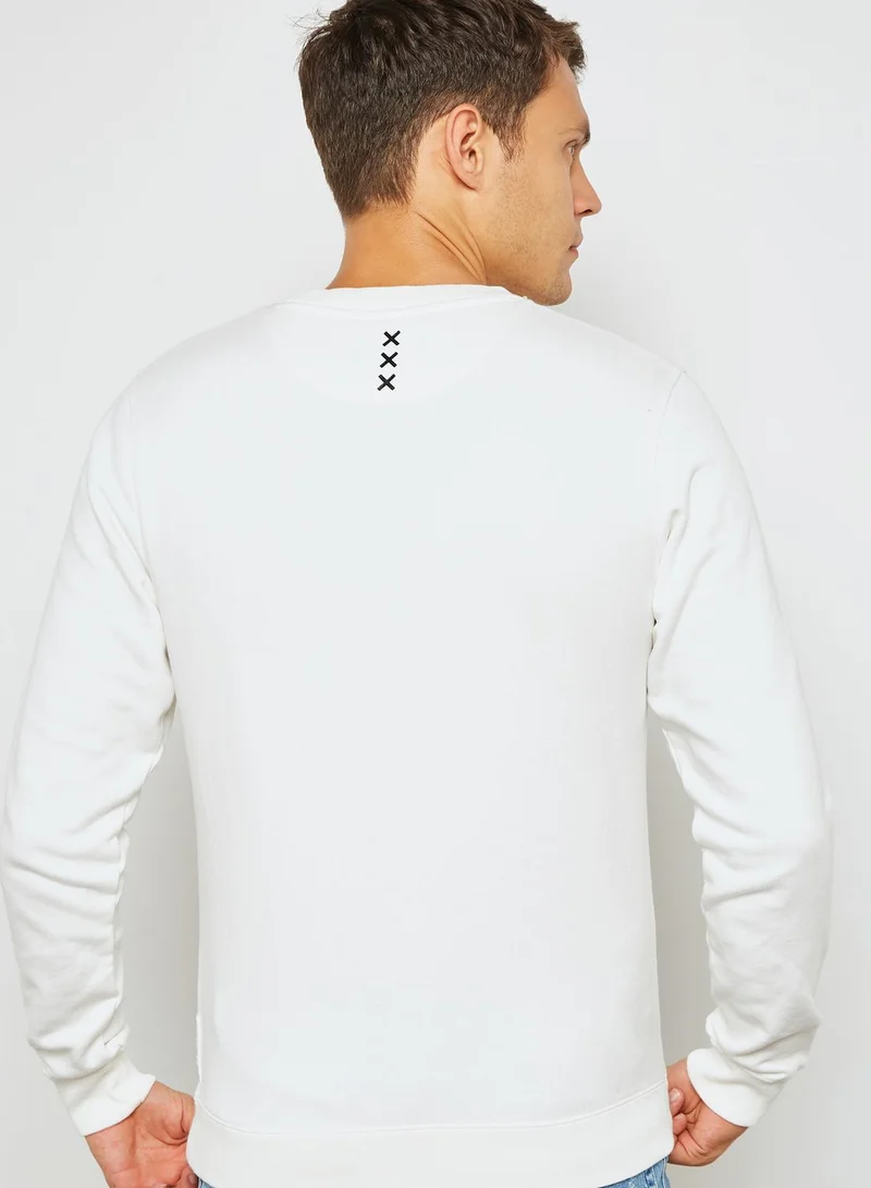 Scotch & Soda Ams Blauw Signature Sweatshirt