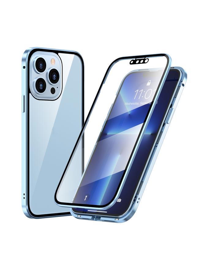 S-TOP Case For iPhone 13 Pro Max HD Magnetic Metal Frame Double-sided Tempered Glass Phone Case - Image 1