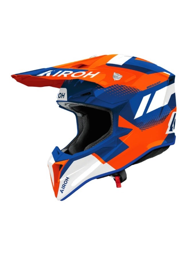 AIROH WRAAAP VISION ORANGE/BLUE GLOSS Helmet - Image 1
