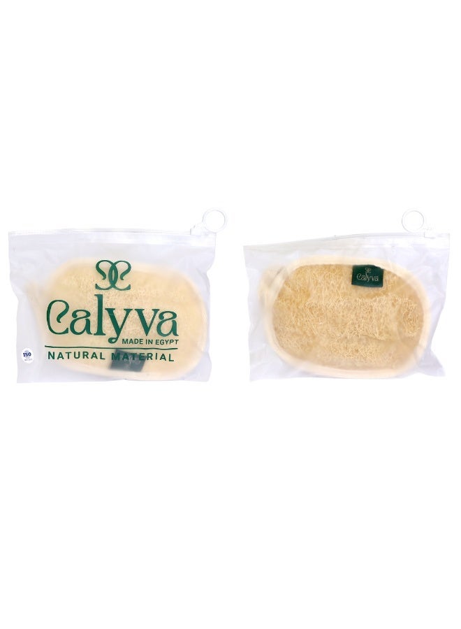 Calyva Mini-Body Natural Loofah (12×17cm) – Travel & Gym Size – Gentle Exfoliating Body Scrubber – Reusable - Image 2