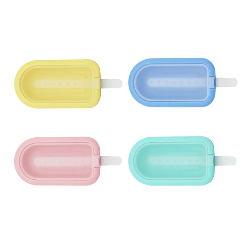 Food-Grade Silicone Ice Pop Molds: 12.2 X 5.4 X 2 Cm Green Pink Blue Yellow, Effortless Cleanup, Easy-Release Popsicle Maker - Safe Reusable, DIY Popsicle Mold Set for Family Gatherings Kids Busy Pare - Image 1