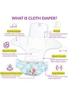 BEMBIKA Cloth Polyester Adjustable Diapers For Babies With 5 Layer Bamboo Charcoal Insert (Anchor)  - Image 5