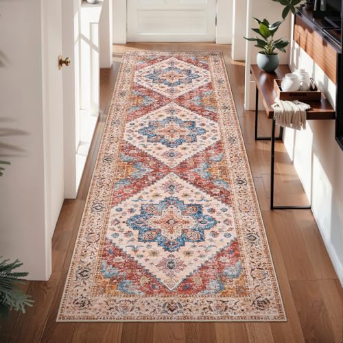 Ciicool Washable Runners Area Rug for Hallways, Ultra Soft 2'6 "x8' ft Boho Print Non-Slip Vintage Oriental Medallion Long Carpet for Kitchen Bedroom Laundry Bathroom - Image 2