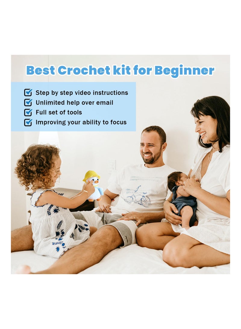 SYOSI Crochet Kit for Beginners 2 Animal Patterns Set with Step by Step Video Instruction Ideal for Adults and Kids (Duck) - Image 2