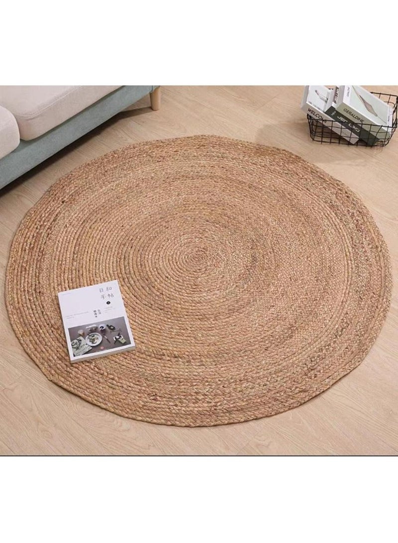 LINGWEI LINGWI Jute Rug Carpet 120x120cm - Image 4