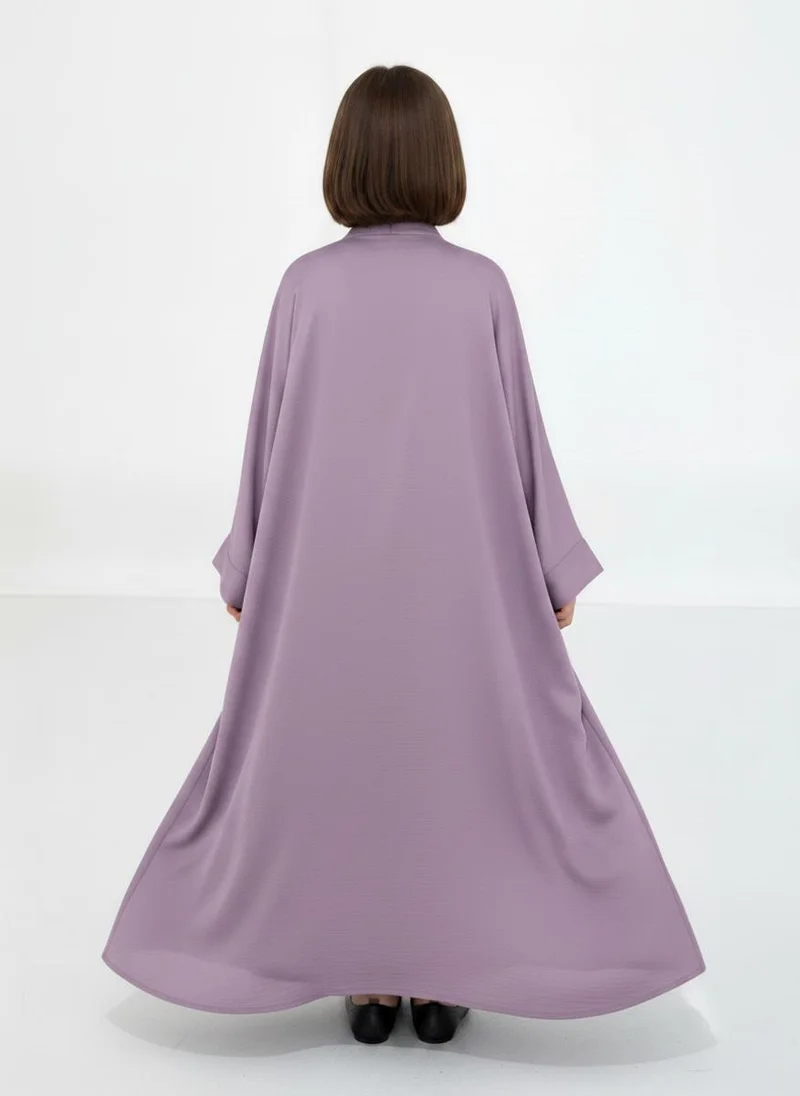 MSquare Fashion  Purple Premium 3-Piece Kids Abaya Set  Lightweight Harir Maqsood Modest Wear for Girls for Women | Best Price UAE