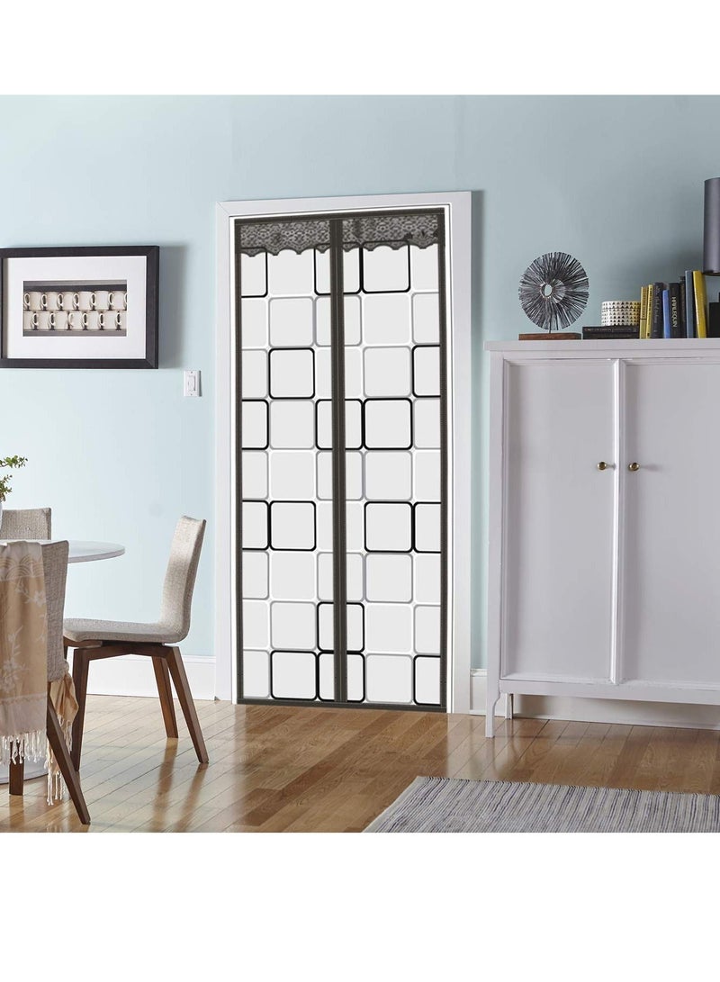 SYOSI ستارة باب معزولة، شاشة مغناطيسية للباب، ستارة تغلق تلقائيًا للذباب والحشرات، للباحة، المطبخ، غرفة النوم، غرفة مكيف الهواء (36 × 82 بوصة، رمادي) - Image 1