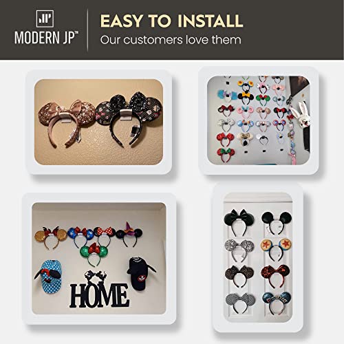Modern JP خطافات لاصقة حديثة لأذني ديزني (عبوة 8) - حامل أذني ديزني بتصميم بسيط، حامل رأس بدون حفر، منظم رأس قوي - براءة اختراع أمريكية، أبيض - Image 2