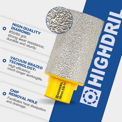HIGHDRIL Diamond Milling Bit for Enlarging and Shaping Hole,Diameter 25MM (1") Dry Drilling Core Bit for Porcelain,Hard Ceramic,Granite and Marble - Image 3