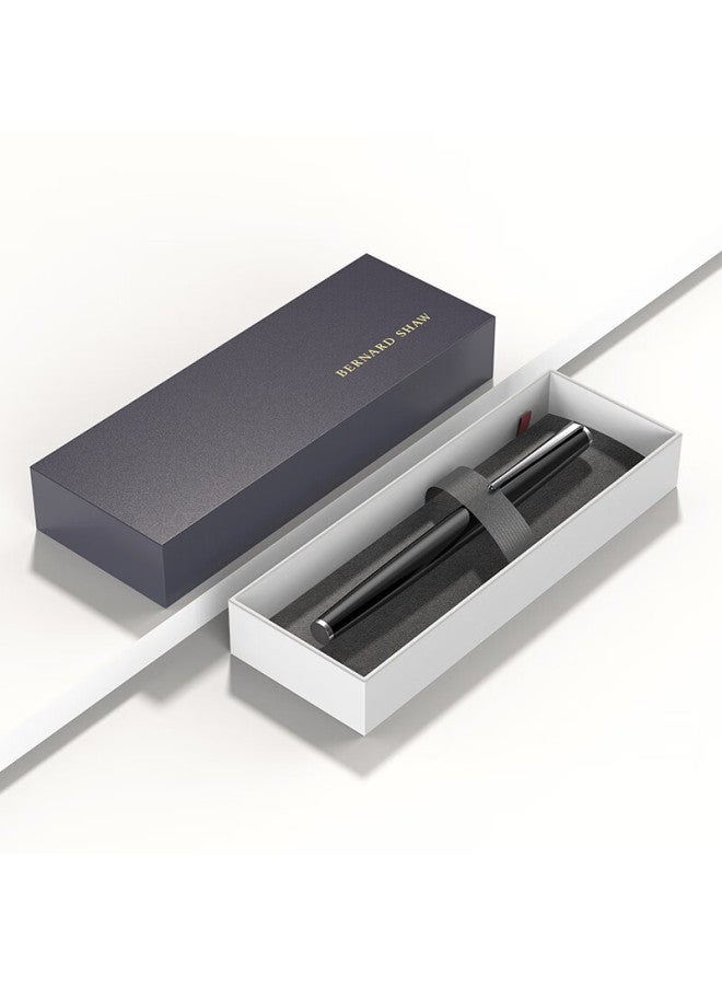 Bernard Shaw [xingyao] Fountain Pen, High-end Luxury, Obsidian Black Silver, Single Pen Gift Box, Premium Business Office Signing Pen, Gift For Teachers, Women, Men, And Others