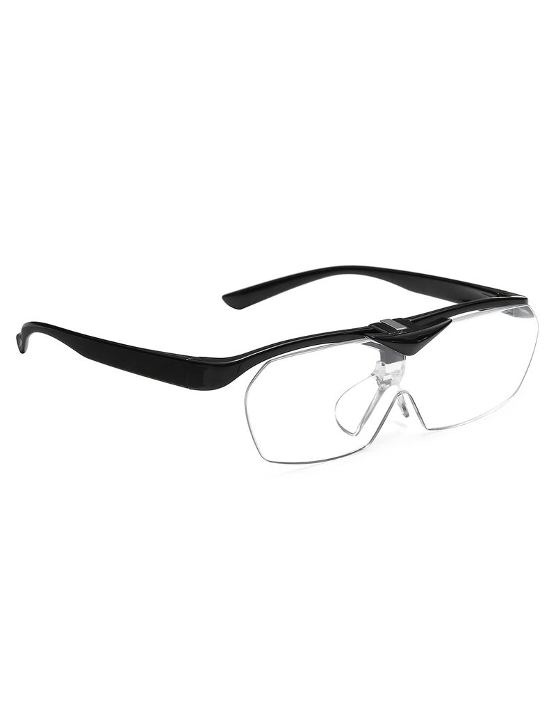 OKH Magnifying Glasses 160 Magnification Flip Up Down Lens HandsFree Magnifier Eyeglasses for Close Work Reading Sewing Craft Jewelry Making Hobby Painting