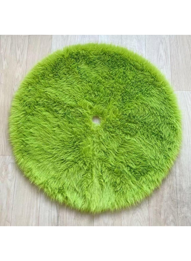 فتيرلي تنورة شجرة عيد الميلاد 36 بوصة/90 سم، تنورة شجرة من الفرو الصناعي الأخضر، سجادة سميكة ناعمة من القطيفة لتزيين شجرة عيد الميلاد، حصيرة شجرة عيد الميلاد لزينة حفلات العطلات الداخلية وديكورات المنزل - Image 5