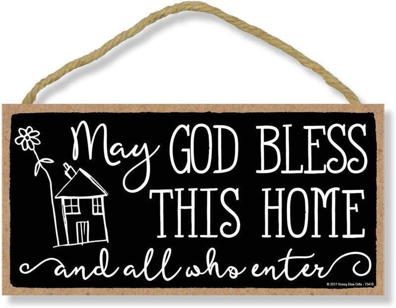 BPA بارك الله في هذا المنزل لافتة خشبية زخرفية - Image 1