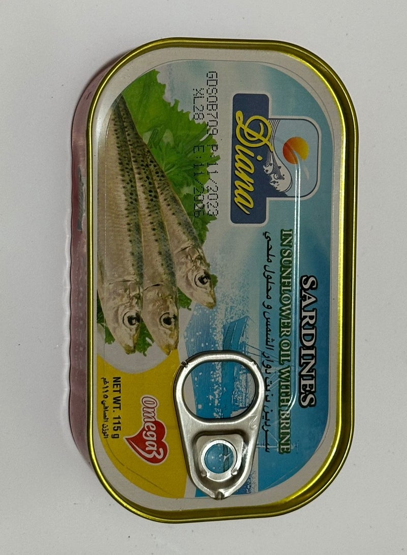 Diana Sardines in Sunflower oil with brine DIANA 115g - Image 1