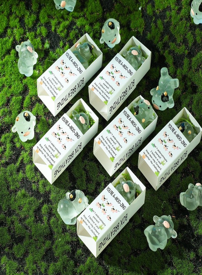 Cinnvoice 48 Set Bulk Gifts for Mothers Day Teacher Appreciation Gifts Nurse Week Employee Coworker Graduation Emotional Support Luminous Resin Animals Breathing Box(Milk Cow - Image 4