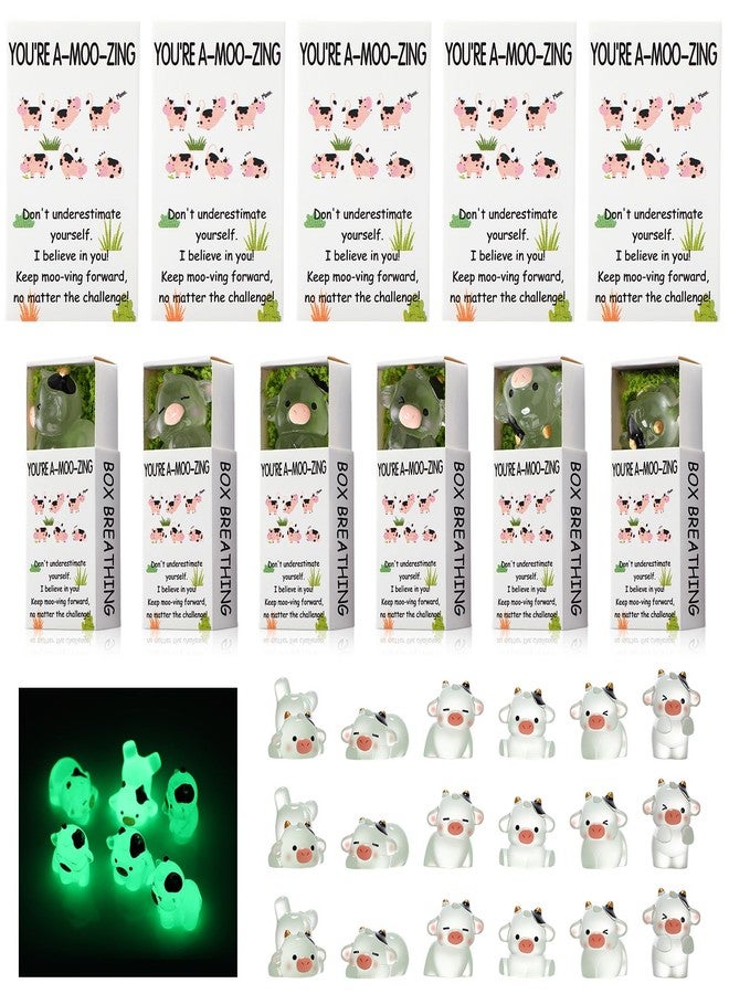 Cinnvoice 48 Set Bulk Gifts for Mothers Day Teacher Appreciation Gifts Nurse Week Employee Coworker Graduation Emotional Support Luminous Resin Animals Breathing Box(Milk Cow - Image 1