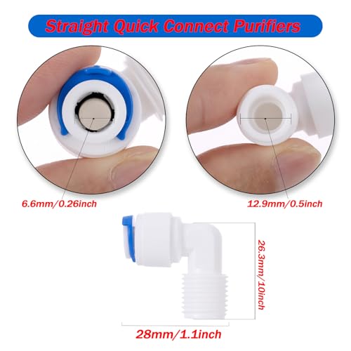 JIUWU Quick Connect 1/4-Inch to 1/4-Inch Male RO Reverse Osmosis Water Filter Fitting Male Elbow Pack of 5 - Image 4