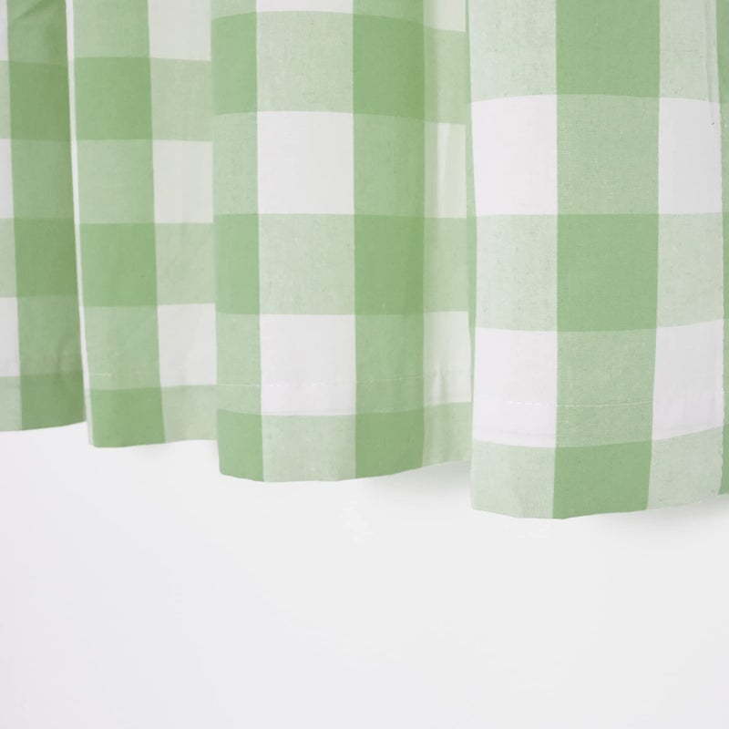 NATUS WEAVER Buffalo Tier Curtains 30 inch Length Plaid Gingham Rod Pocket Short Window Small Kitchen Cafe Curtain Bathroom Window Curtains 2 Panels Green & White - Image 3
