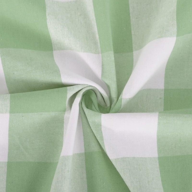 NATUS WEAVER Buffalo Tier Curtains 30 inch Length Plaid Gingham Rod Pocket Short Window Small Kitchen Cafe Curtain Bathroom Window Curtains 2 Panels Green & White - Image 4