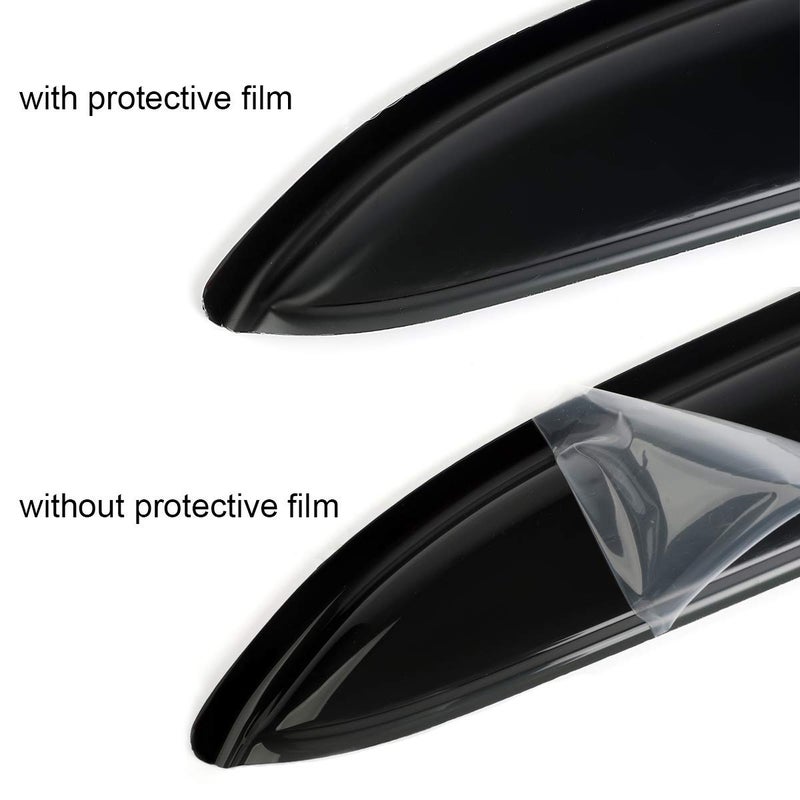 Puermto 94113 Side Window Wind Vent Deflector,4pcs Out-Channel Tape-On Nice Shade Rain Guards Set,Dark Smoke window visors fit for 1997-2001 Honda CR-V - Image 4