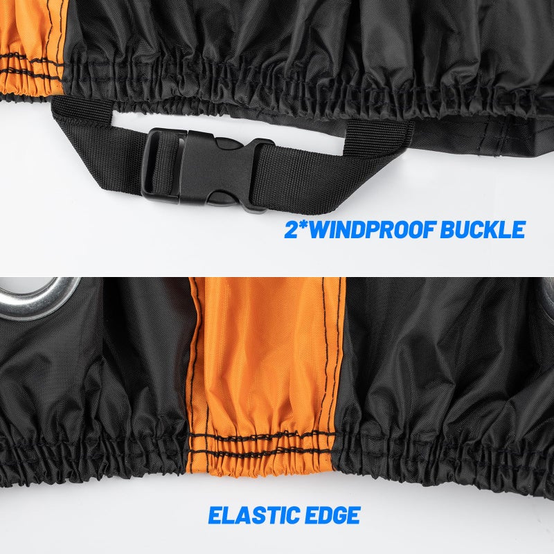 Favoto Bike Cover Waterproof Outdoor Bicycle Cover Thicken Oxford Windproof UV Snow Rustproof with Lock Hole Storage Bag for Mountain Road Bike City Bike Beach Cruiser Bike, Mid-Orange - Image 4
