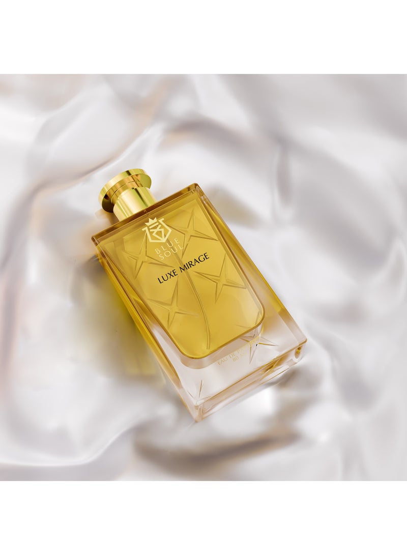BLUE SOUL Luxe Mirage Premium Perfume for Women & Men | Floral Amber Eau de Parfum with Peach, Jasmine & Vanilla | Long-Lasting Luxury Fragrance for Every Occassions | Unisex (80ml) - Image 2