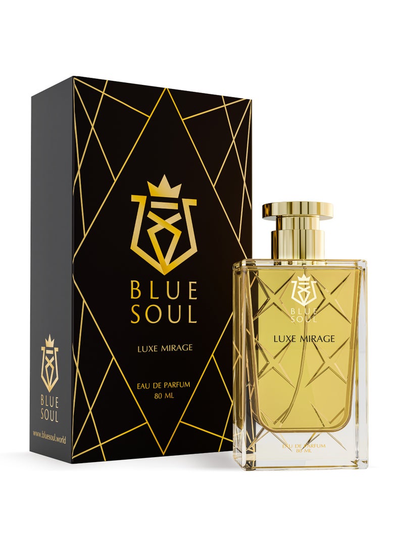 BLUE SOUL Luxe Mirage Premium Perfume for Women & Men | Floral Amber Eau de Parfum with Peach, Jasmine & Vanilla | Long-Lasting Luxury Fragrance for Every Occassions | Unisex (80ml) - Image 4