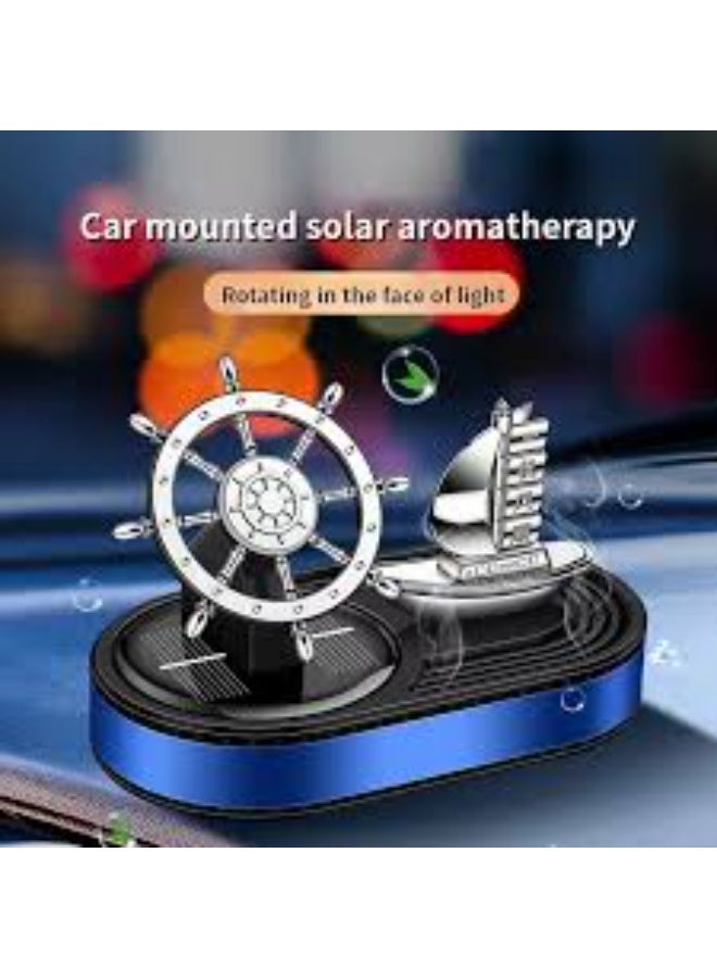 ZAMZIN Solar Powered Car Air Freshener with Rotating Aromatherapy Diffuser, Dashboard Fragrance Holder, Decorative Perfume Diffuser for Car Interior - Image 1