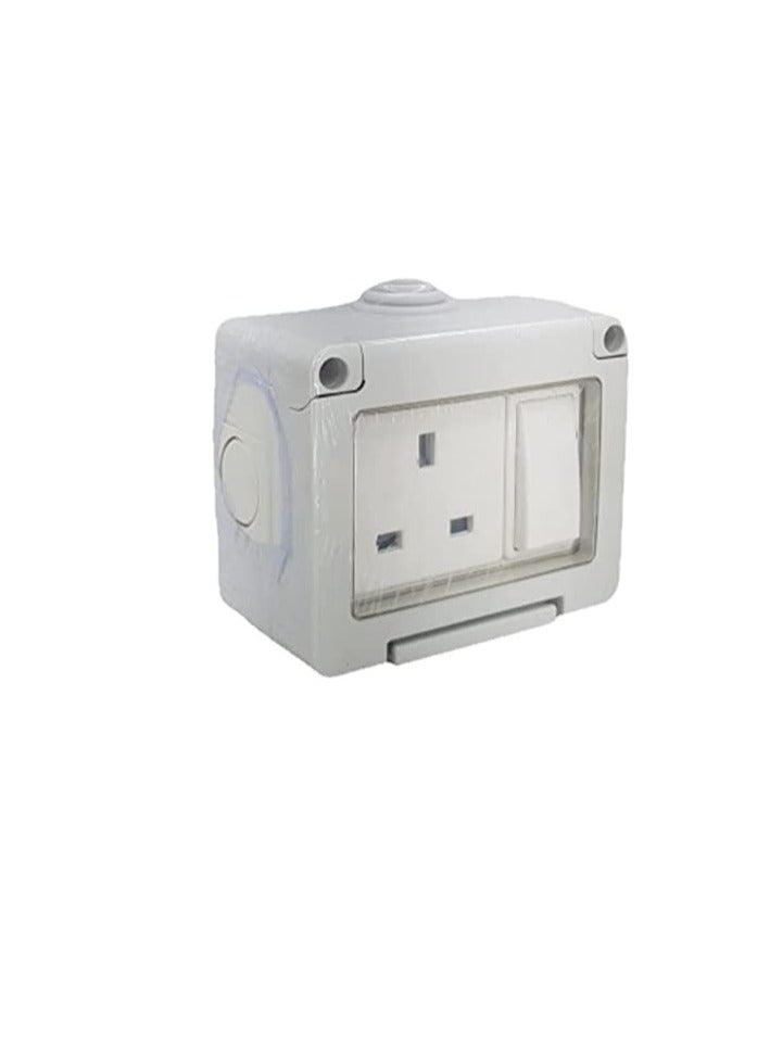 Outdoor Waterproof Weatherproof Switch Socket IP55 Grey (SINGLE SOCKET UK-13A)  - Image 1