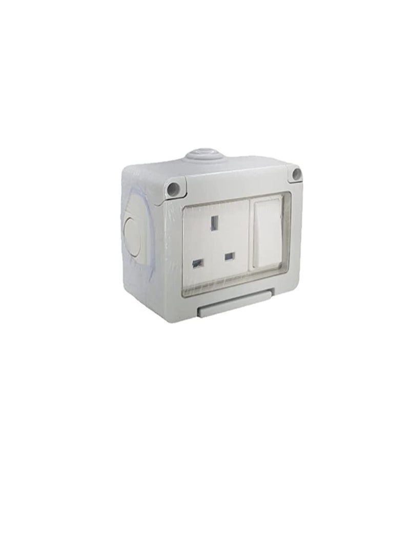Outdoor Waterproof Weatherproof Switch Socket IP55 Grey (SINGLE SOCKET UK-13A)  - Image 2
