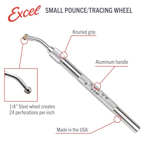 Excel Blades Pounce Wheel - 1/4-Inch Stainless Steel Tracing, Perforating, Cutting, Sewing, Quilting & Embossing Tool - Image 2
